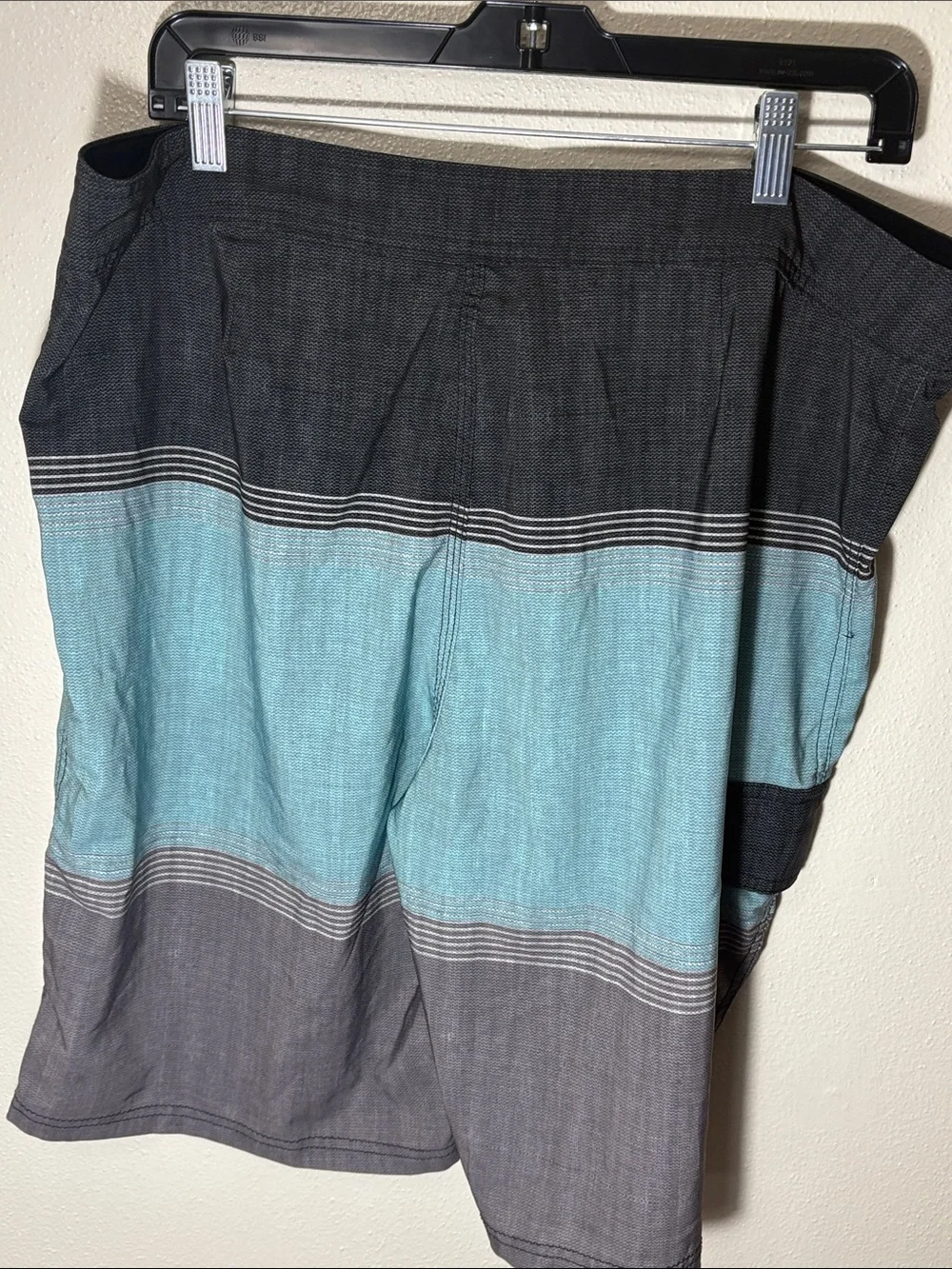 Trinity Black Teal Gray Colorblocked Men's Board Shorts